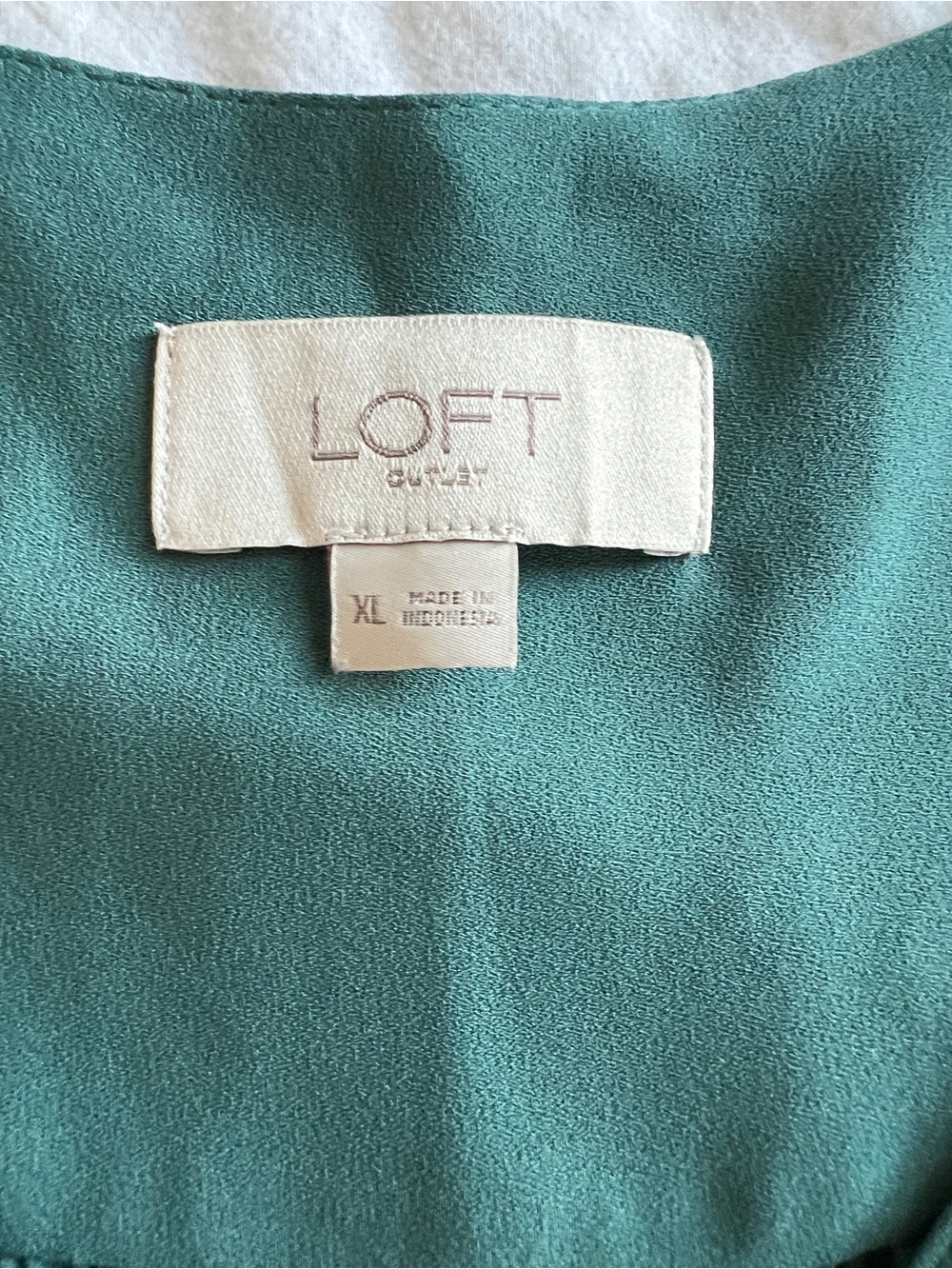 LOFT Teal Knot-Front V-Neck Blouse - Picture 3 of 6